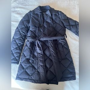 Sam Edelman long puffer jacket. Navy blue, size S.